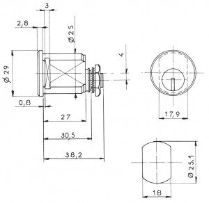 SERRURE BATTEUSE BAL NORME PTT 2 CLES