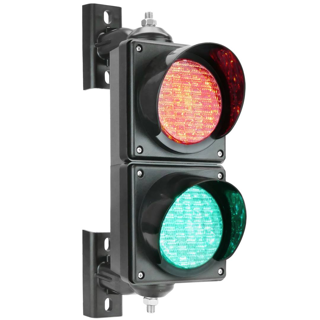 Feu de circulation pour intérieur et extérieur IP65 2 x 100mm 12-24V avec LEDs vert et rouge