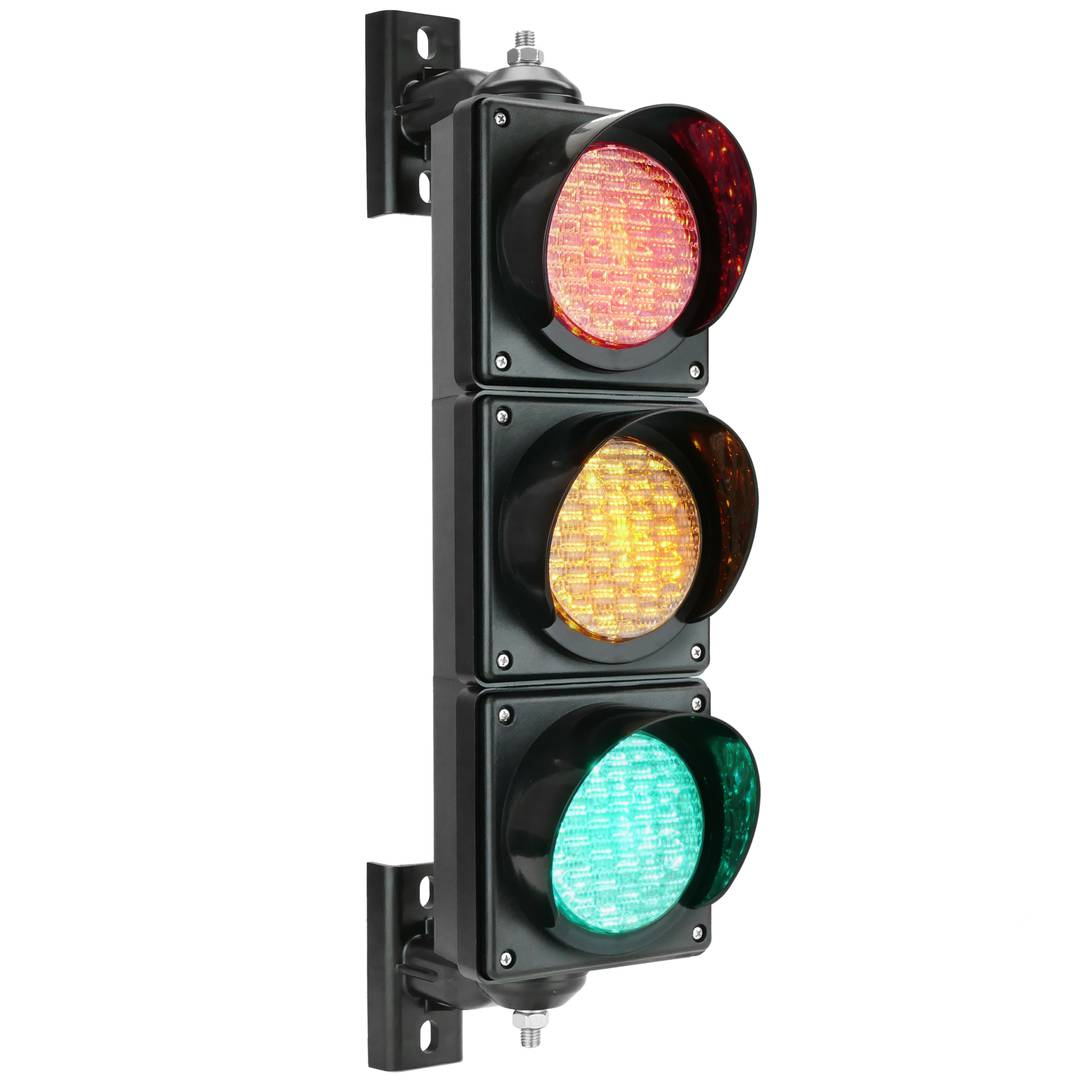 Feu de circulation pour intérieur et extérieur IP65 3 x 100mm 12-24V avec LEDs vert orangé et rouge