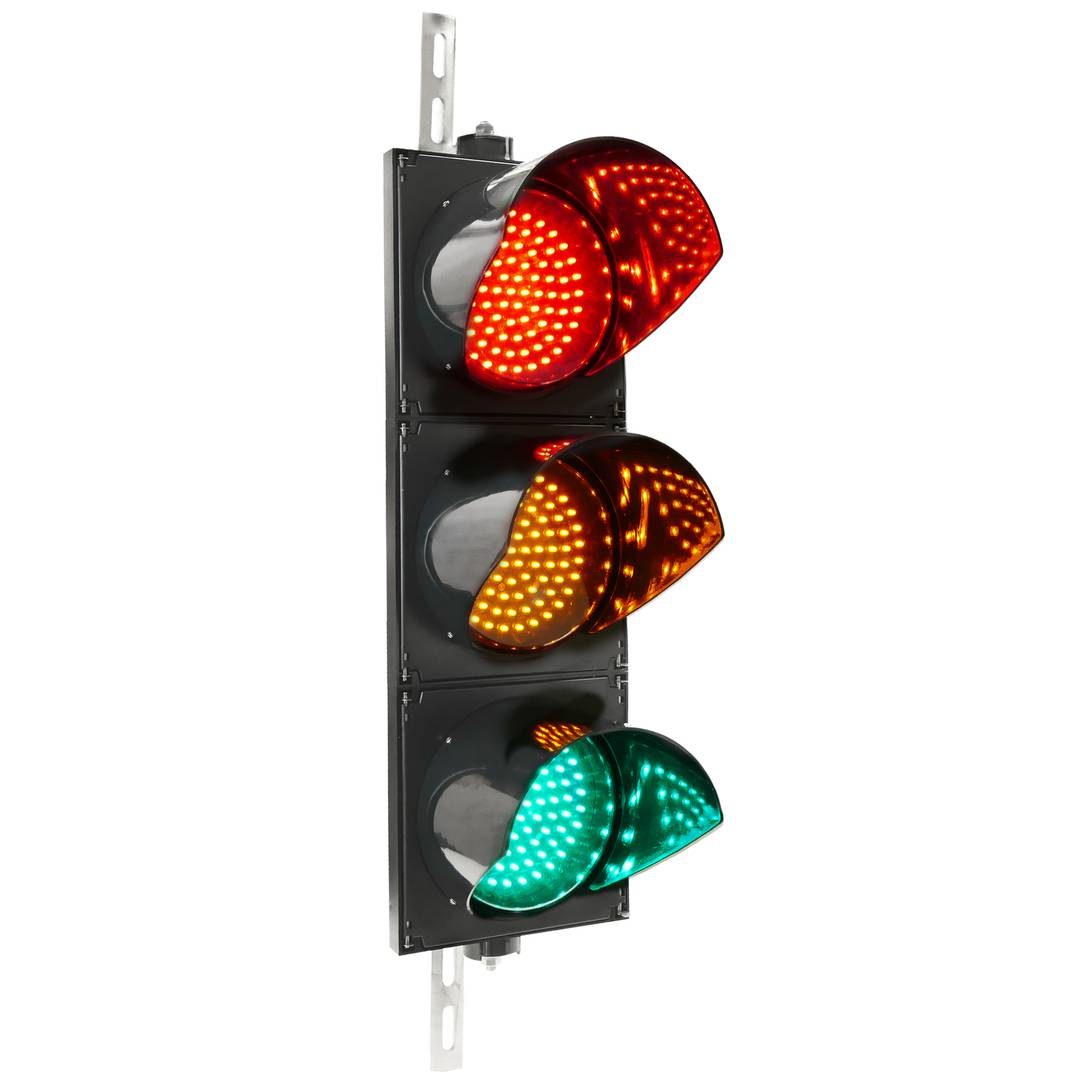 Feu de circulation pour intérieur et extérieur IP65 3 x 200mm 12-24V avec LEDs vert orangé et rouge