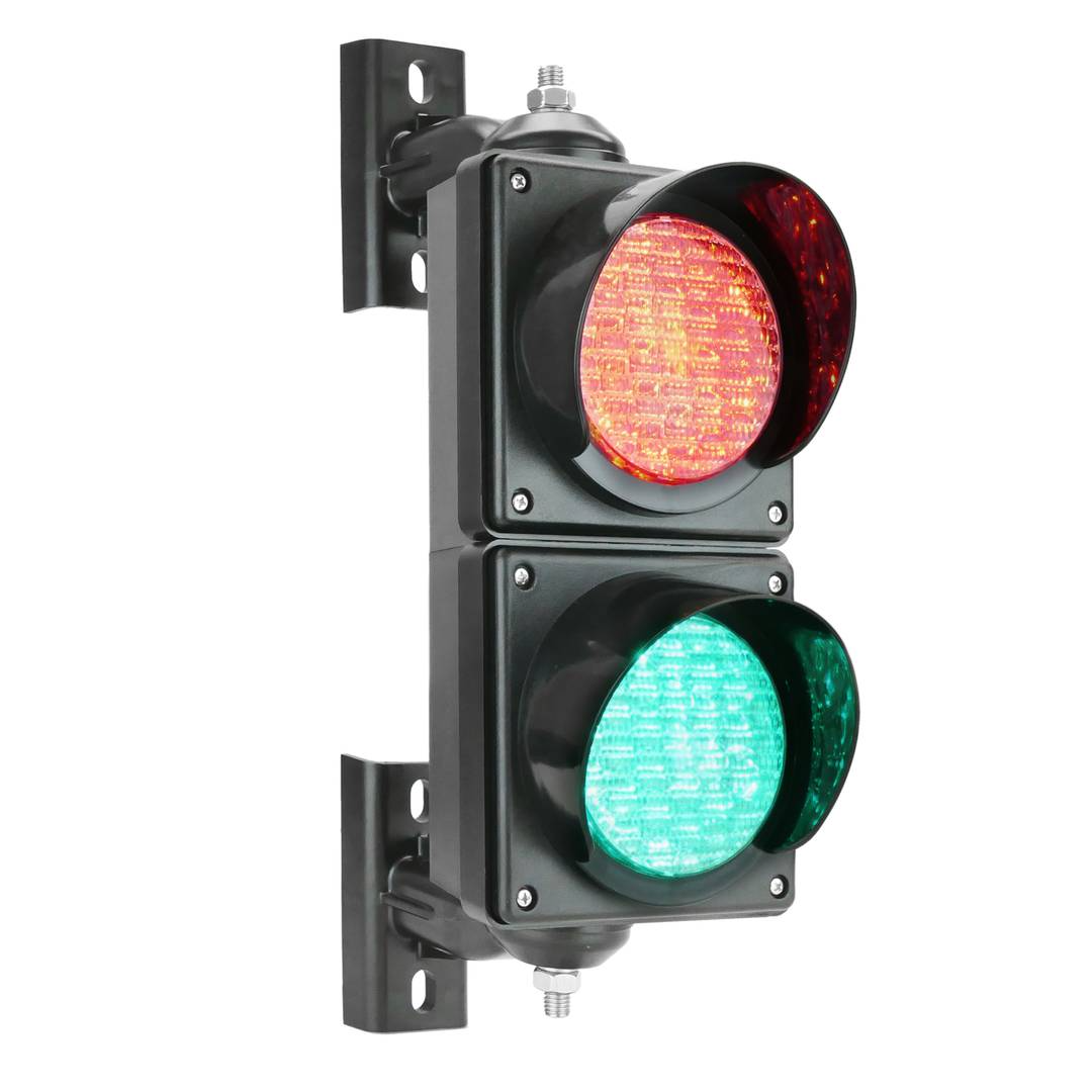 Feu de circulation pour intérieur et extérieur IP65 2 x 100mm 220V avec LEDs vert et rouge