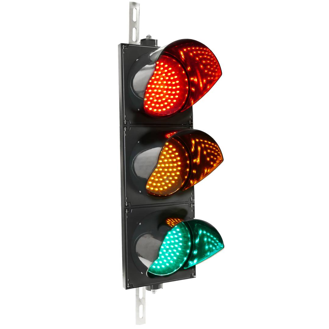 Feu de circulation pour intérieur et extérieur IP65 3 x 200mm 220V avec LEDs vert et rouge