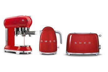 SMEG EXPRESSO ECF01 + TOASTER TSF01 + BOUILLOIRE KLF01 ROUGE