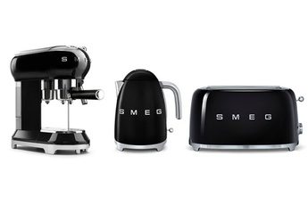 SMEG EXPRESSO ECF01 + BOUILLOIRE KLF01 + GRILLE-PAIN TSF02 NOIR