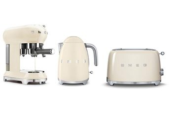 SMEG EXPRESSO ECFO1 + BOUILLOIRE KLF01 + TOASTER TSF01 CRÈME