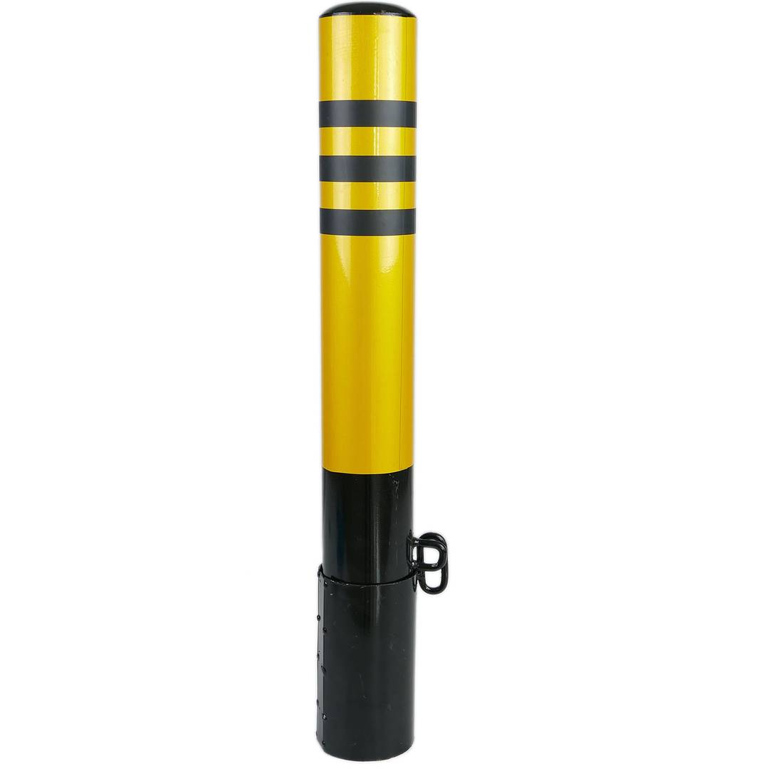 Bollard d’acier cloué avec base enterré 76x600mm