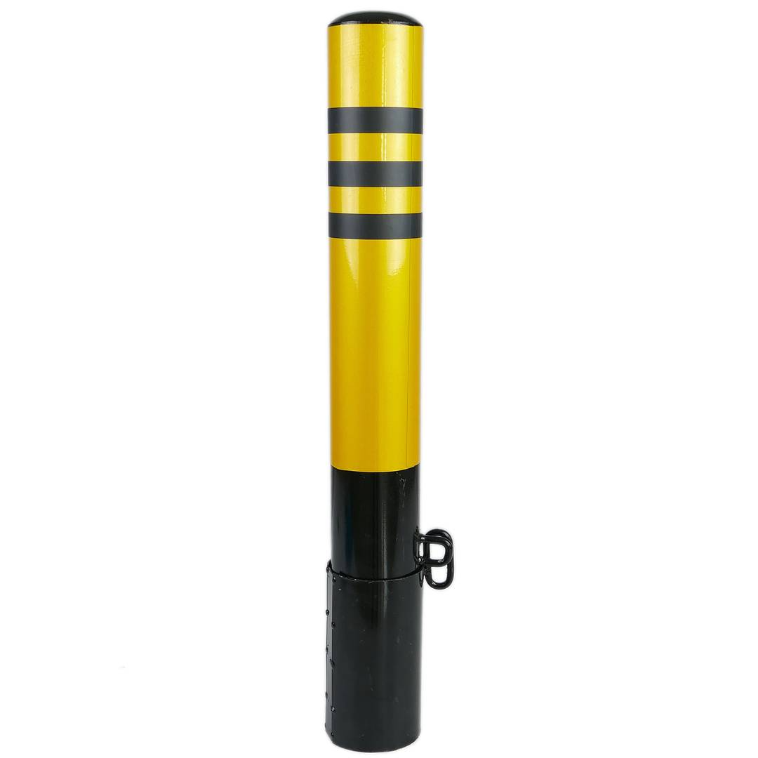Bollard d’acier cloué avec base enterré 89x750mm