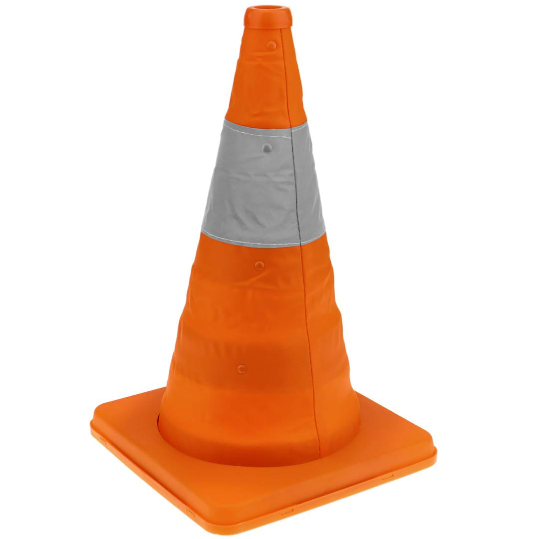 Cône de signalisation avec réflecteur et balise pliable 41 cm