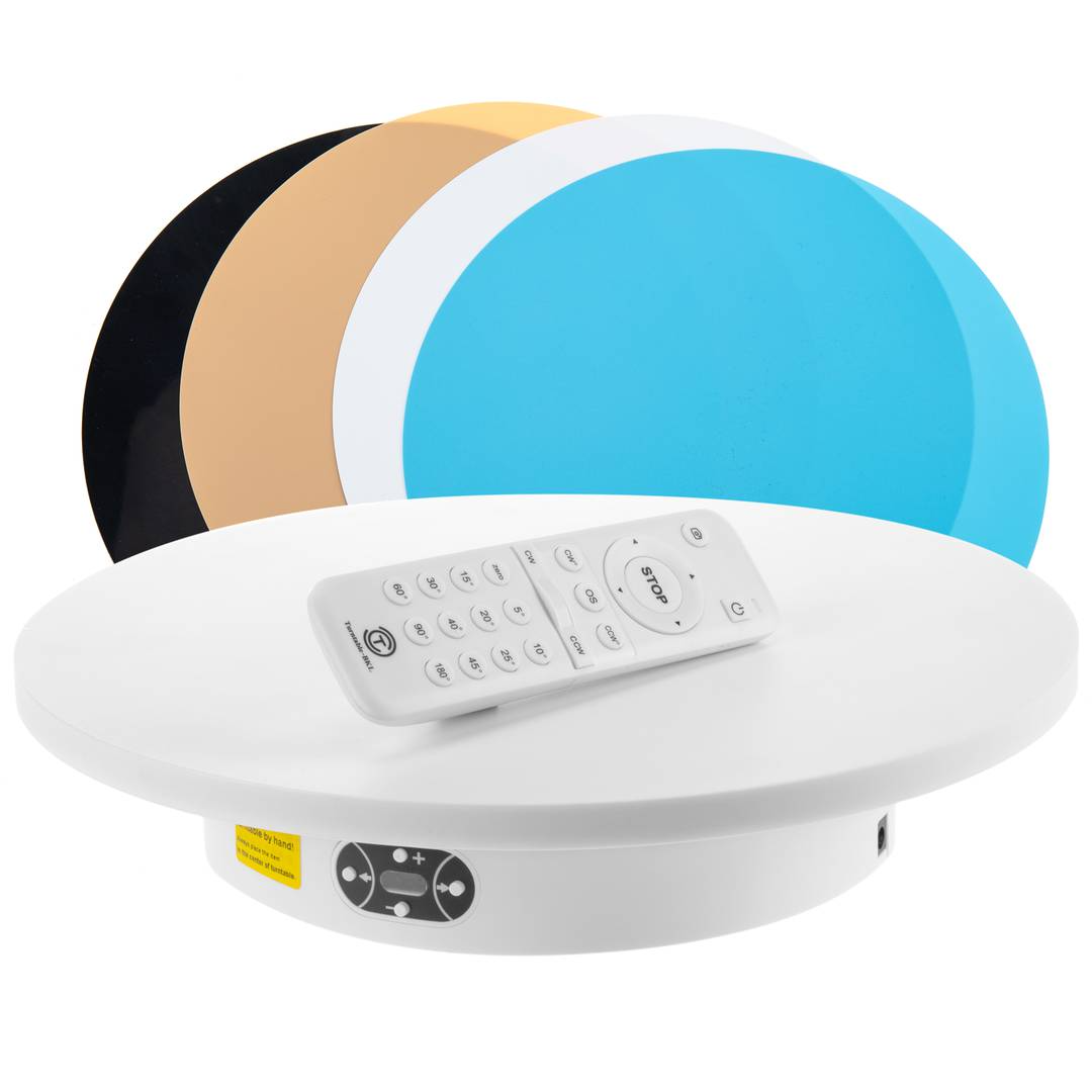 Plateau tournant avec Bluetooth de 30cm de diamètre en couleur blanche