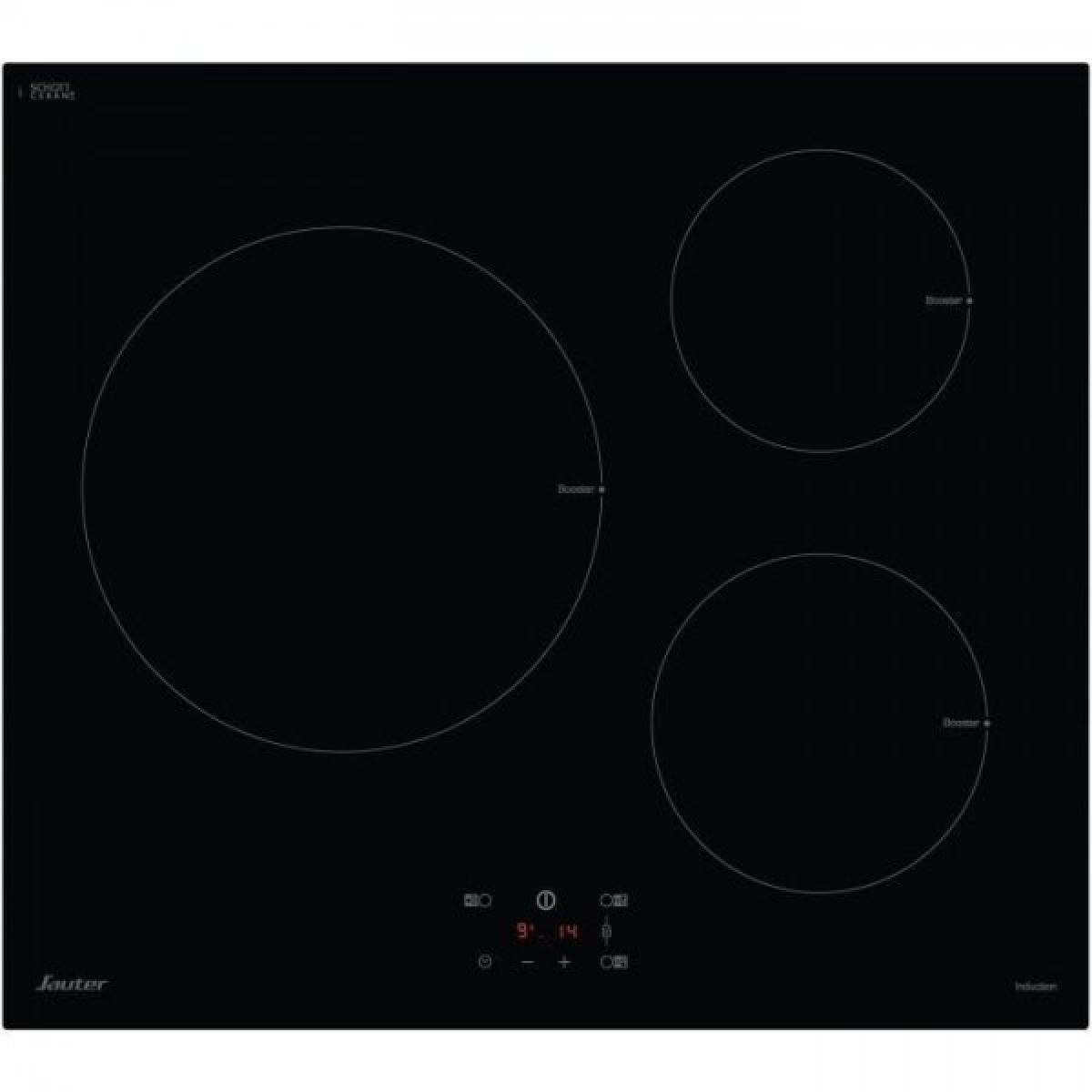 Table de cuisson induction SAUTER – 3 foyers – L60 cm – SI934B – 7200W – Noir