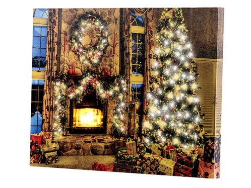 Tableau lumineux à LED lumière vacillante “Magie de Noël” 40 x 30 cm