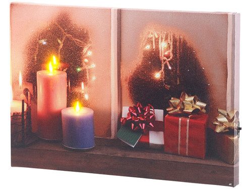 Tableau lumineux “Une fenêtre à Noël” 30 x 20 cm