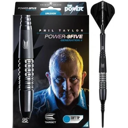 PHIL TAYLOR POWER 9FIVE GEN 4 95% SOFT TIP – FLÉCHETTES POINTE PLASTIQUE