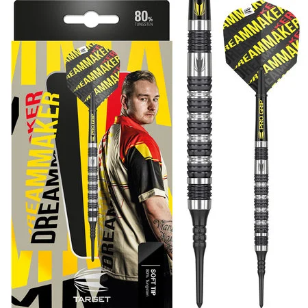 TARGET DIMITRI VAN DEN BERGH 80% SOFT TIP – FLÉCHETTES POINTE PLASTIQUE