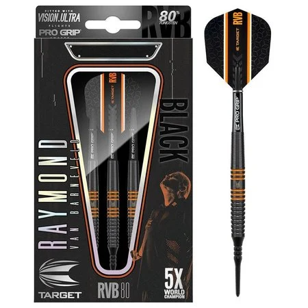 TARGET RAYMOND VAN BARNEVELD 80% BLACK SOFT TIP – FLÉCHETTES POINTE PLASTIQUE