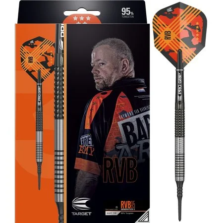 TARGET RAYMOND VAN BARNEVELD GEN 3 95% SOFT TIP – FLÉCHETTES POINTE PLASTIQUE