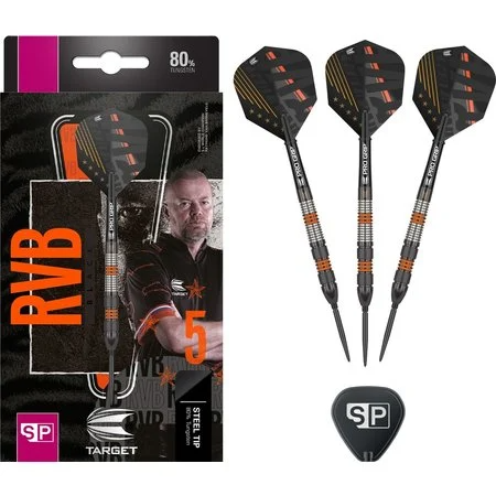 TARGET RAYMOND VAN BARNEVELD RVB 80% BLACK SWISS POINT – FLÉCHETTES POINTE ACIER