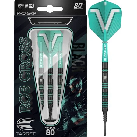 TARGET ROB CROSS 80% BLACK SOFT TIP – FLÉCHETTES POINTE PLASTIQUE