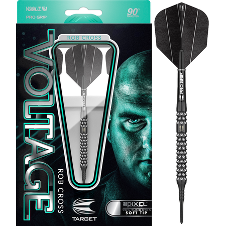 TARGET ROB CROSS PIXEL BLACK 90% SOFT TIP – FLÉCHETTES POINTE PLASTIQUE