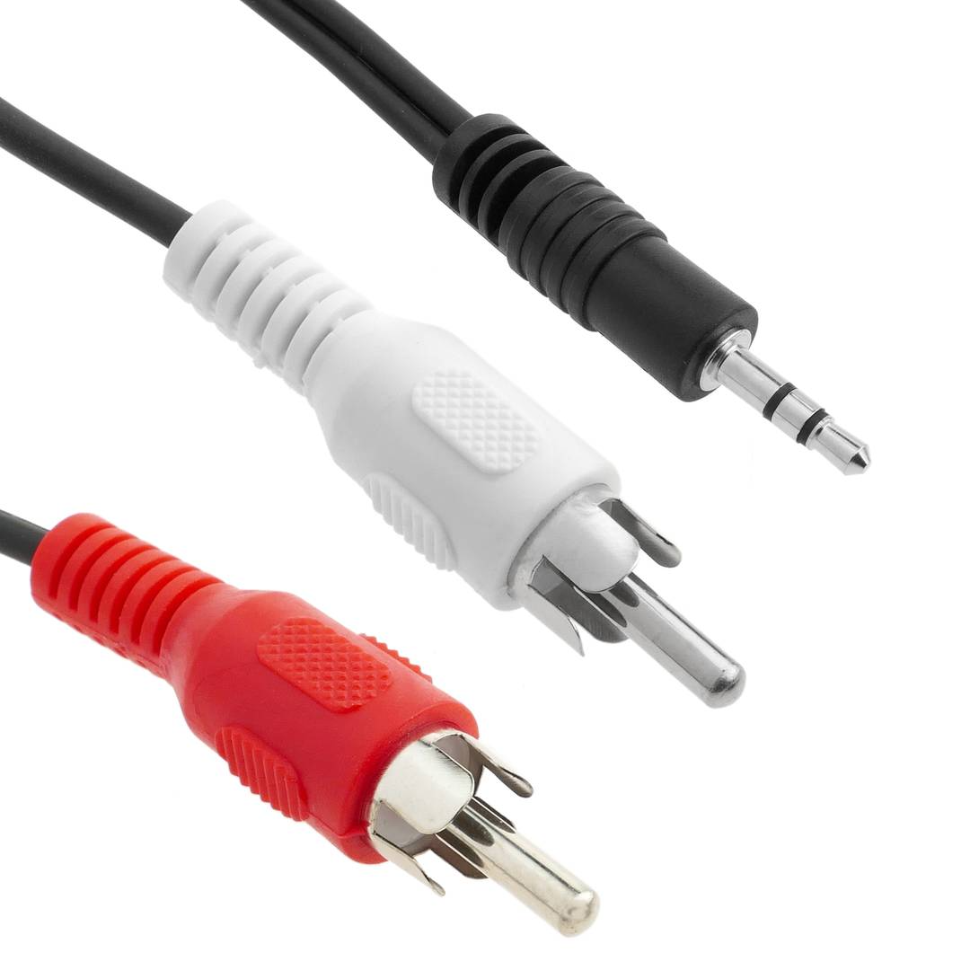 Câble audio mini-jack stéréo de 3.5 M à RCA-M 1m