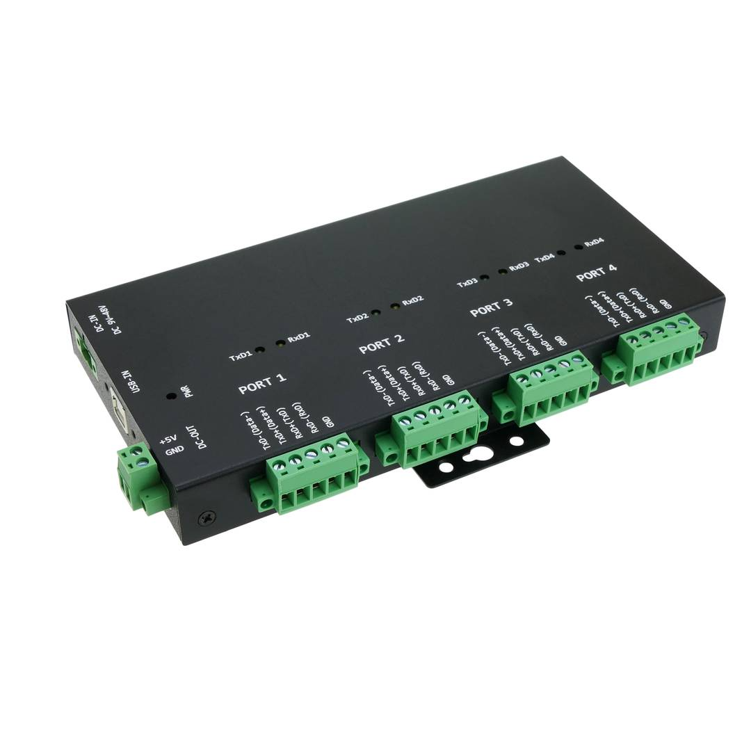 Adaptateur industrielle USB 2.0 à 4 ports opto-isolées RS232 RS422 RS485