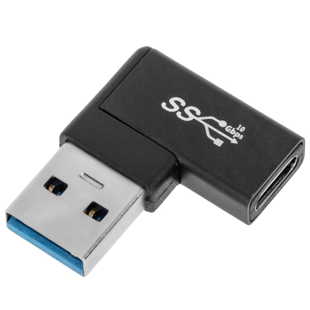 Adaptateur USB 3.0 Type C femelle vers USB A mâle à 90 degrés