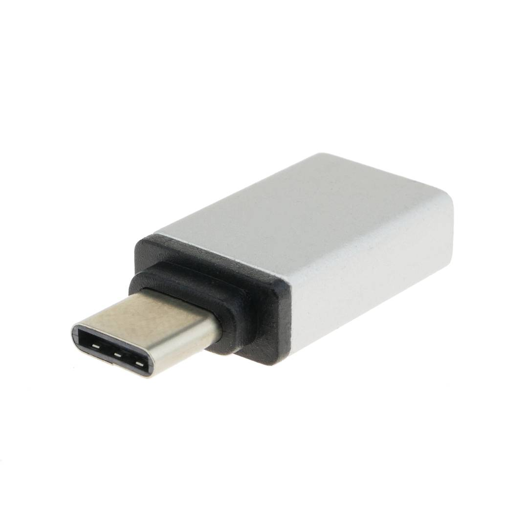 Adaptateur OTG USB 3.0 USB-C mâle vers USB-A femelle argent