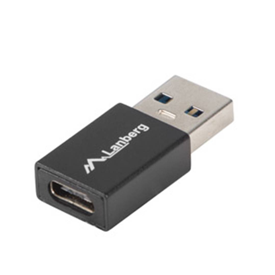 Adaptateur Lanberg USB-A mâle vers USB Type C 3.1 femelle noir