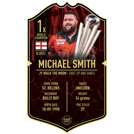 ULTIMATE DARTS CARD MICHAEL SMITH WORLD CHAMPION 2023