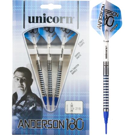 UNICORN GARY ANDERSON 180 90% SOFT TIP – FLÉCHETTES POINTE PLASTIQUE