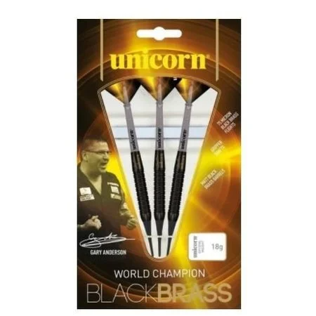 UNICORN GARY ANDERSON BLACK BRASS P2 SOFT TIP – FLÉCHETTES POINTE PLASTIQUE