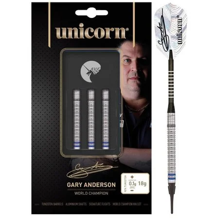 UNICORN GARY ANDERSON W.C. PHASE 3 90% SOFT TIP – FLÉCHETTES POINTE PLASTIQUE