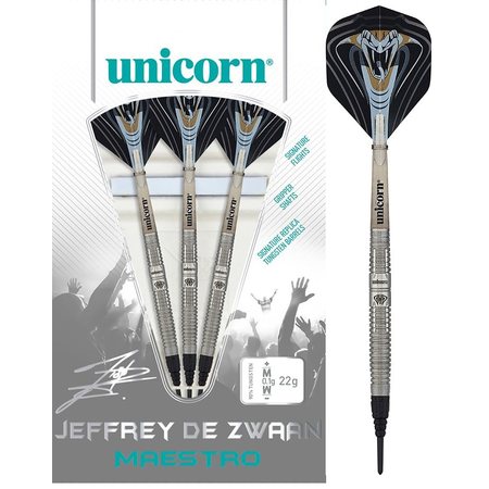 UNICORN MAESTRO JEFFREY DE ZWAAN 90% SOFT TIP – FLÉCHETTES POINTE PLASTIQUE