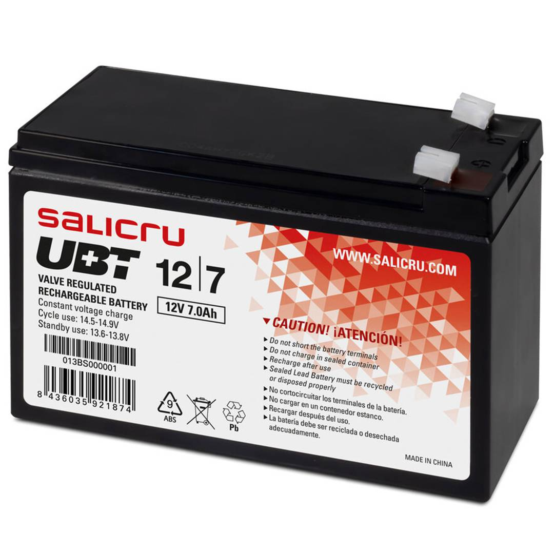 Batterie AGM rechargeable Salicru 12V et 7Ah pour onduleur