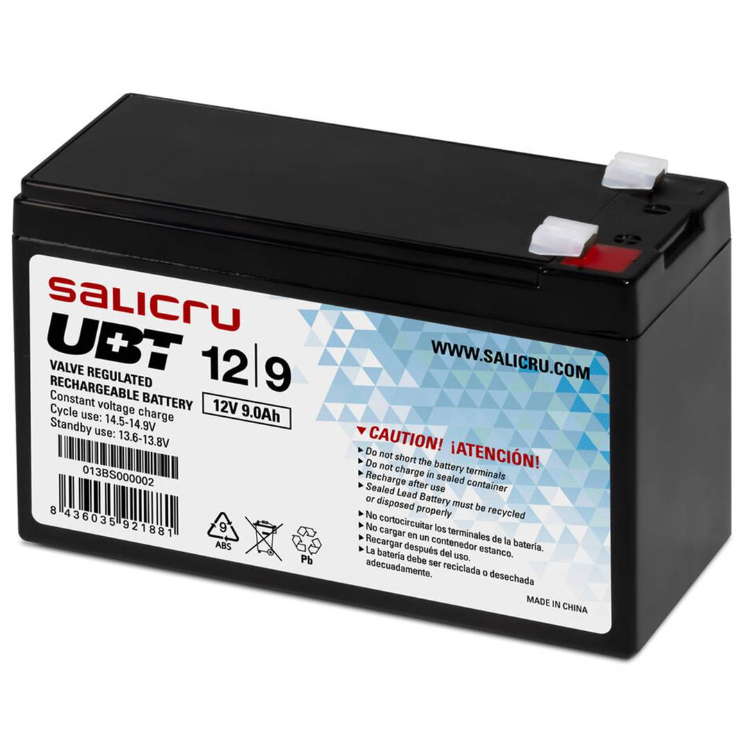 Batterie AGM rechargeable Salicru 12V et 9Ah pour onduleur
