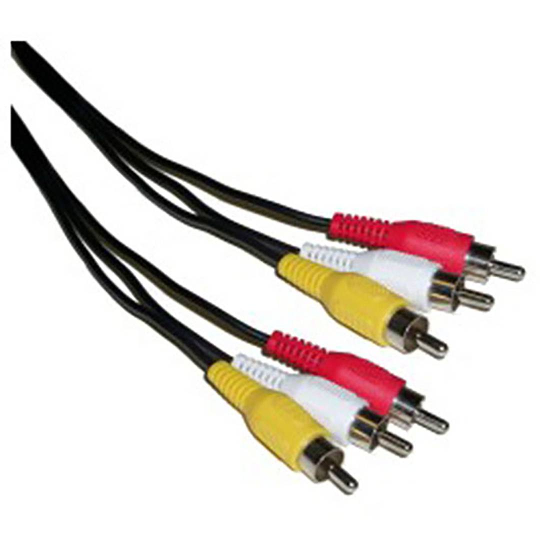 Audio stéréo + câble vidéo 15m (3xRCA-M/M)