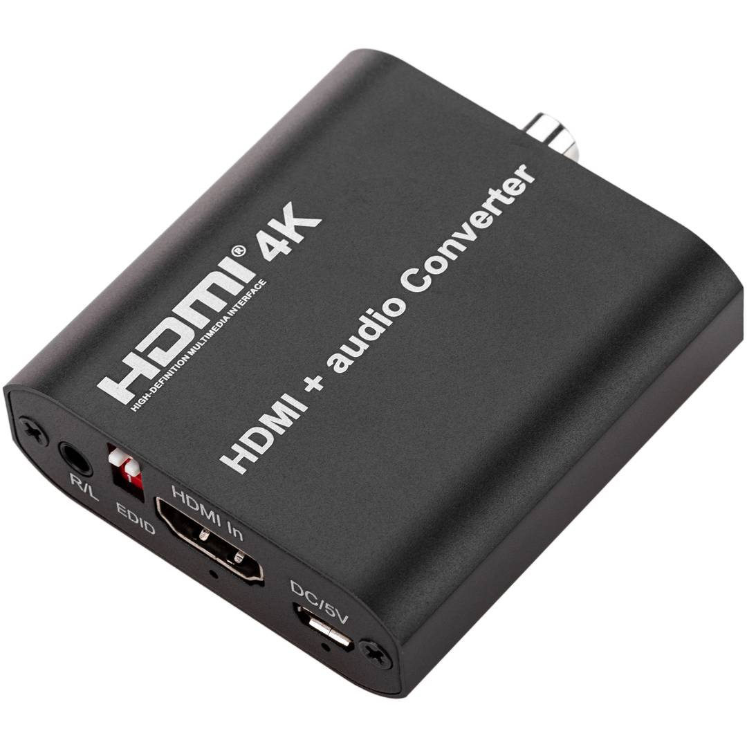 Convertisseur HDMI 4K vers HDMI 4K avec audio analogique, Toslink et coaxial