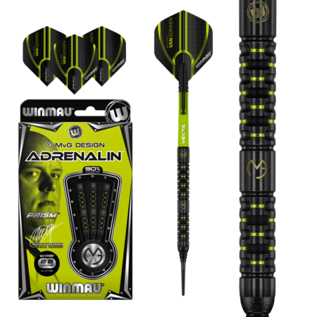 MICHAEL VAN GERWEN ADRENALIN 90% SOFT TIP – FLÉCHETTES POINTE PLASTIQUE