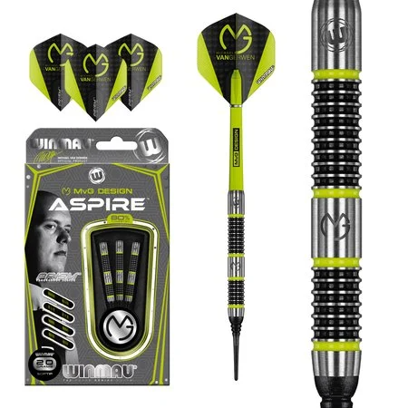 MICHAEL VAN GERWEN ASPIRE 80% SOFT TIP – FLÉCHETTES POINTE PLASTIQUE