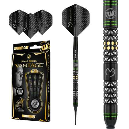 MICHAEL VAN GERWEN VANTAGE 90% SOFT TIP – FLÉCHETTES POINTE PLASTIQUE