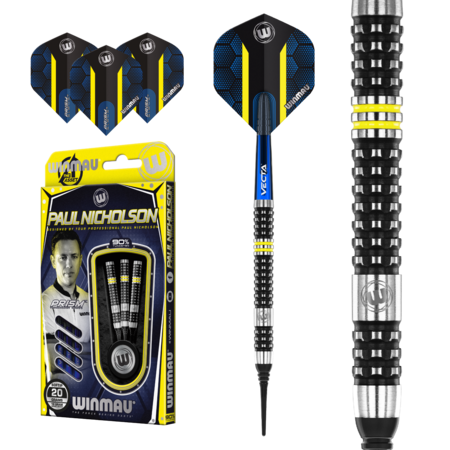 WINMAU PAUL NICHOLSON 90% SOFT TIP – FLÉCHETTES POINTE PLASTIQUE