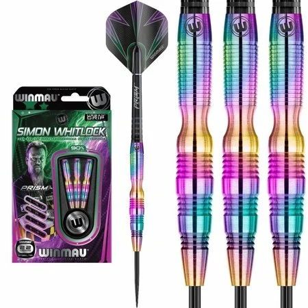 WINMAU SIMON WHITLOCK RAINBOW 90% – FLÉCHETTES POINTE ACIER