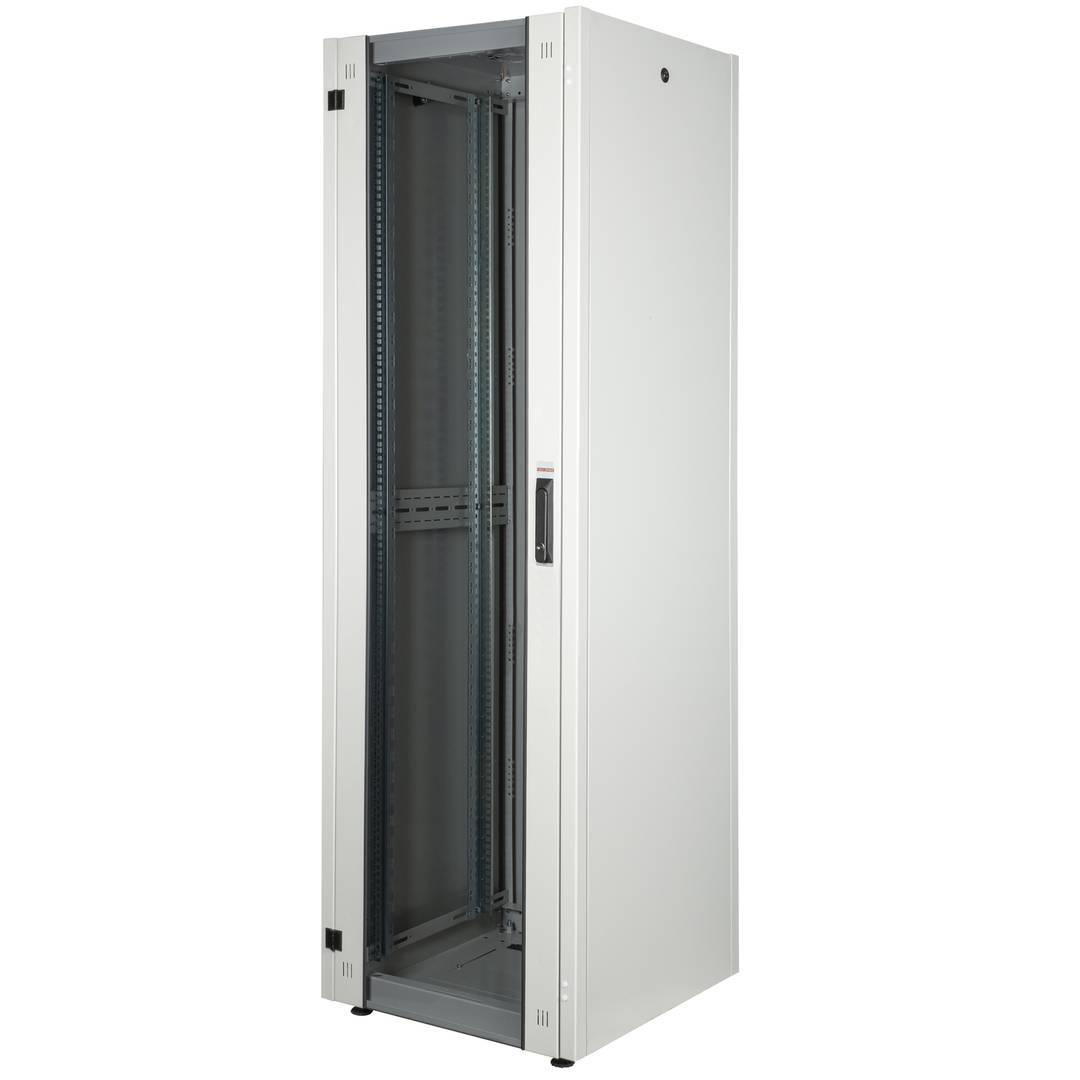 Armoire Rack 19″ Mobirack debout 42U Largeur 600 Profondeur 600 Porte Vitrée Blanche