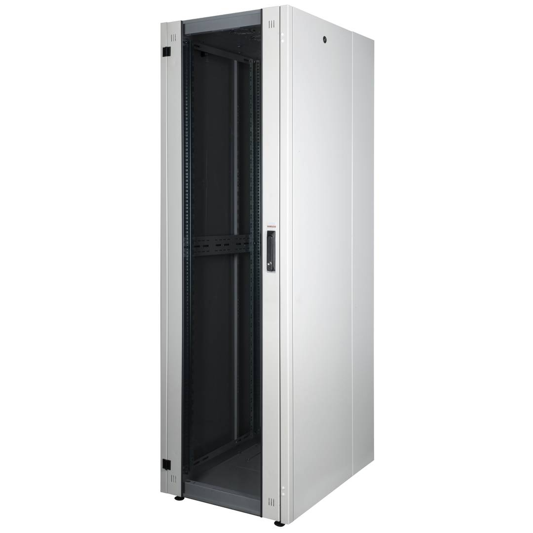 Armoire Rack 19″ Mobirack debout 42U Largeur 600 Profondeur 800 Porte Vitrée Blanche