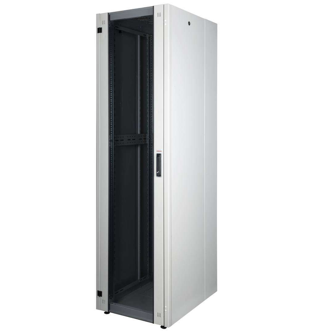 Armoire Rack 19″ Mobirack debout 47U Largeur 600 Profondeur 800 Porte Vitrée Blanche