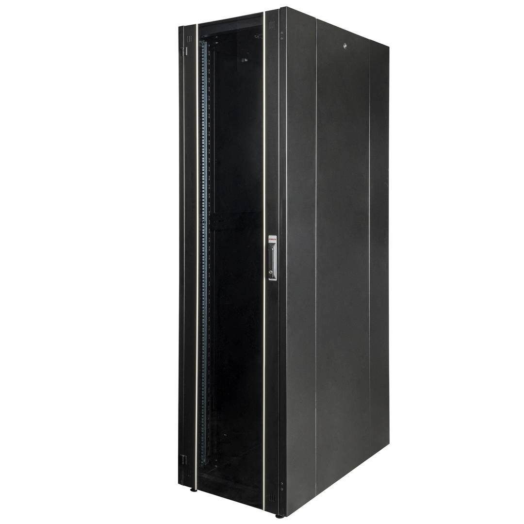 Armoire Rack 19″ Mobirack debout 47U Largeur 600 Profondeur 1000 Porte Vitrée Noire