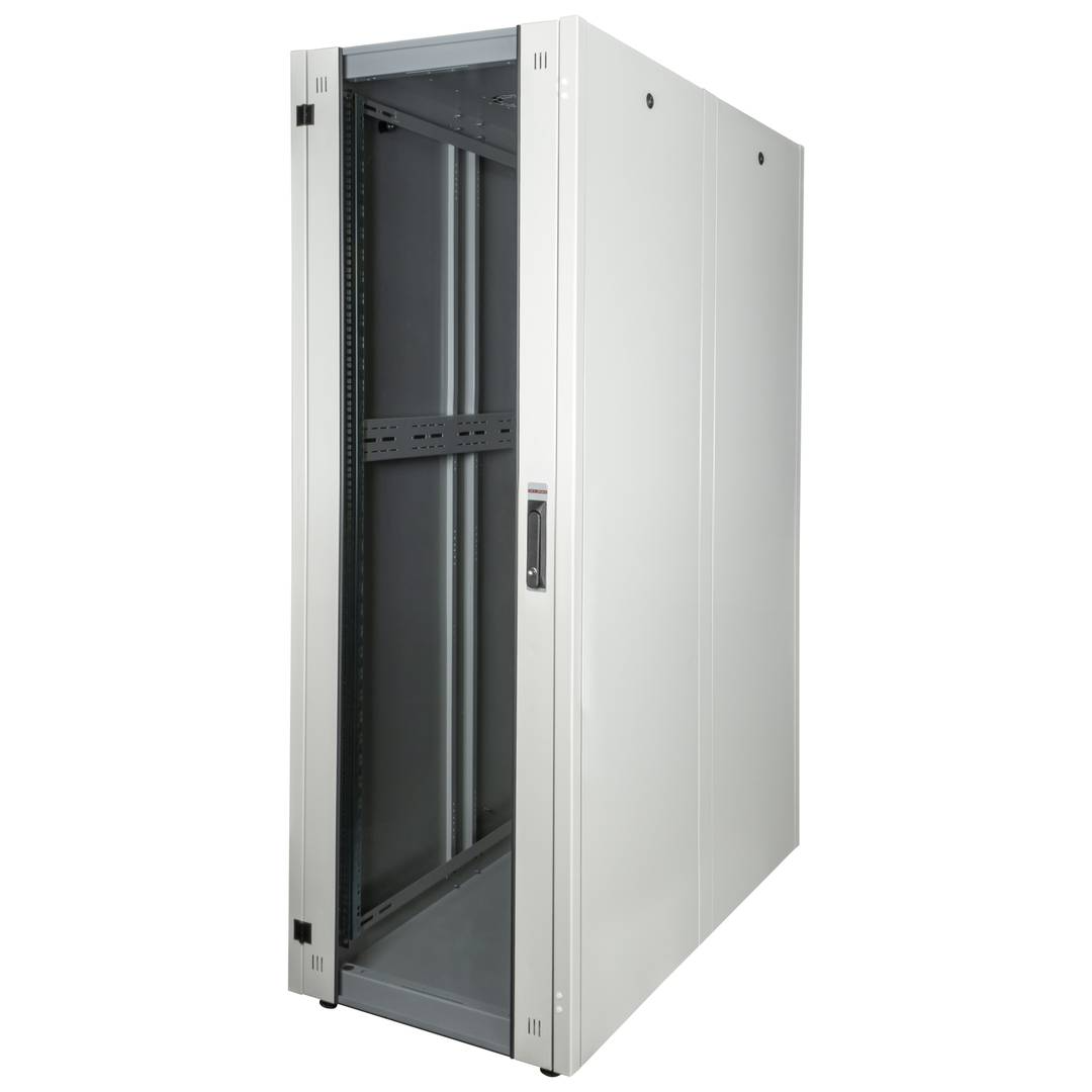 Armoire Rack 19″ Mobirack debout 42U Largeur 600 Profondeur 1200 Porte Vitrée Blanche