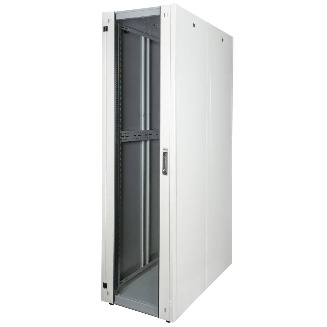 Armoire Rack 19″ Mobirack debout 47U Largeur 600 Profondeur 1200 Porte Vitrée Blanche