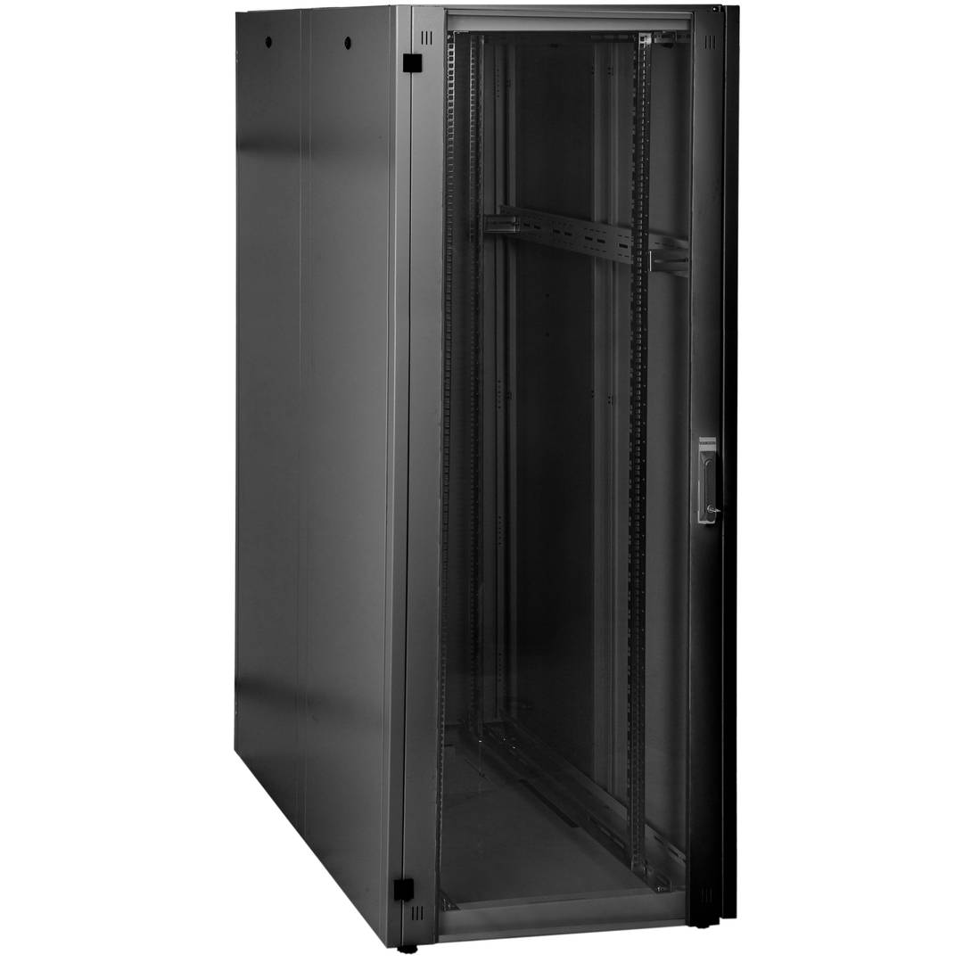 Armoire Rack 19″ Mobirack debout 47U Largeur 800 Profondeur 1200 Porte Vitrée Noire