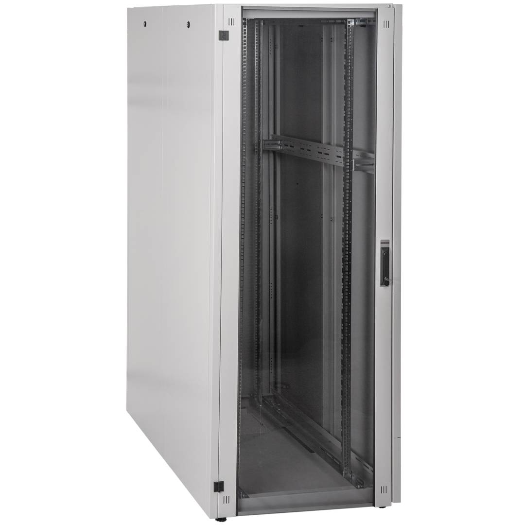 Armoire Rack 19″ Mobirack debout 47U Largeur 800 Profondeur 1200 Porte Vitrée Blanche